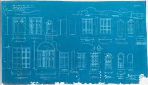 Benediktinerabtei St. Mauritius, Clerf (Clervaux): Detail der reicheren Türen, Grundrisse, Ansichten und Schnitte 1:20