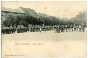 Theresienstadt. Wache Abteilen auf dem Paradeplatz
