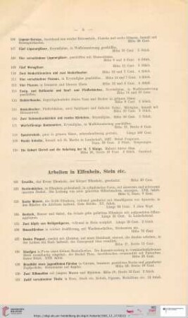 Arbeiten in Elfenbein, Stein etc. (Nr. 121 - 132)