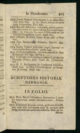Scriptores Historiae Germaniae tum generalis tum Specialis & Specialissimae.