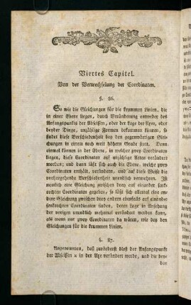 534-544, Viertes Capitel. Von der Verwechslung der Coordinaten.