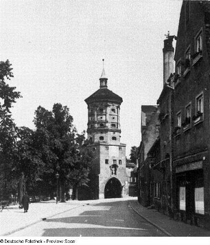 Augsburg, Wertachbrucker Tor : Augsburg. Wertachbrucker Tor. Stadtseite