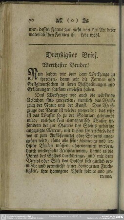 Dreyßigster Brief