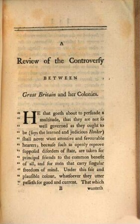 A Controversy between Great Britain and her Colonies reviewed
