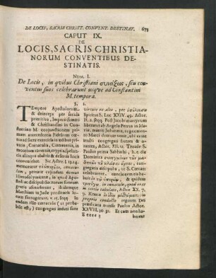 Caput IX. De Locis, Sacris Christianorum Conventibus Destinatis.