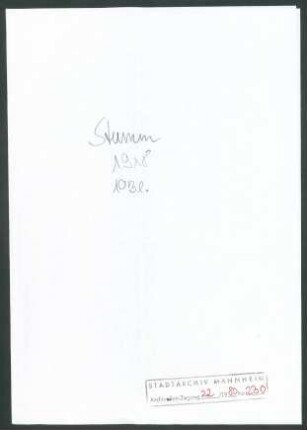 Stumm, [Ferdinand], Freiherr von, Leiter der Nachrichtenabteilung des Auswärtigen Amtes Berlin, Schriftwechsel mit Wichert