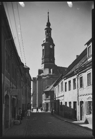 Großenhain. Töpfergasse, Blick nach der Marienkirche