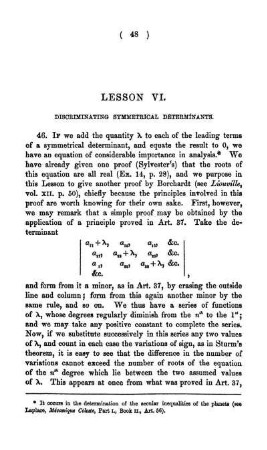 Lesson VI. Discriminating symmetrical determinants.