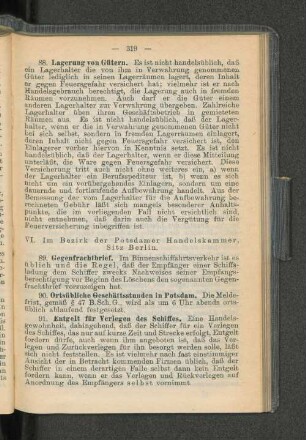 VI. Im Bezirk der Potsdamer Handelskammer, Sitz Berlin.