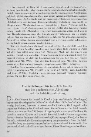 Die Abteilungen für innerlich Kranke mit der paediatrischen Abteilung und der Infektionsabteilung.