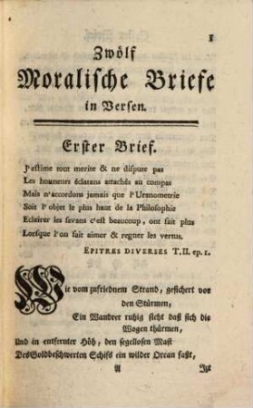 Zwölf Moralische Briefe in Versen