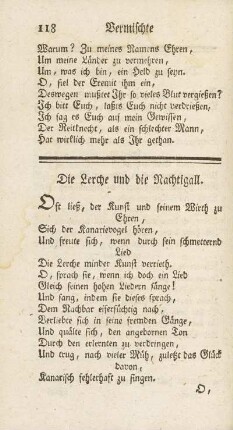 Die Lerche und die Nachtigall