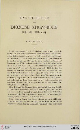 2.Ser. 18.1897: Eine Steuerrolle der Dioecese Strassbourg für das Jahr 1464