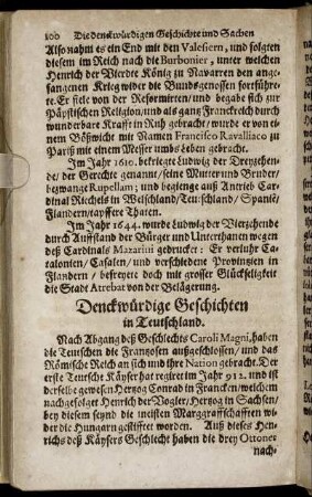 Denckwürdige Geschichten in Teutschland.