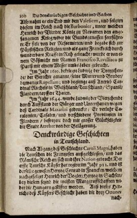 Denckwürdige Geschichten in Teutschland.