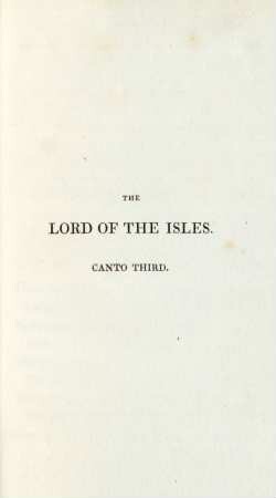 The Lord of the Isles. Canto Third