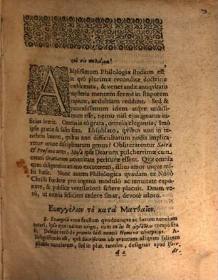 Exercitationem Philologicam Ad Matthaei Caput Primum, publicae luci sistunt Praeses Balthasar Stolbergius, Graecarum Literarum Prof. Publ. Ord. & Respondens Ericus Pelshoferus, Stetinensis, Ad D. XXVII. Septembr. hor. matut. in Audit. Maiori