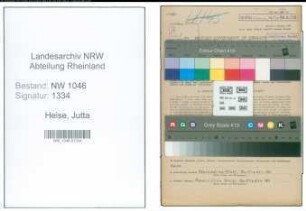 Entnazifizierung Jutta Heise , geb. 13.11.1919 (Aushilfslehrerin)
