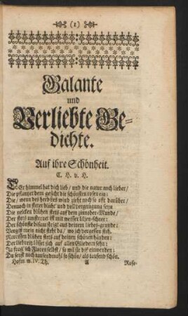 Galante und Verliebte Gedichte