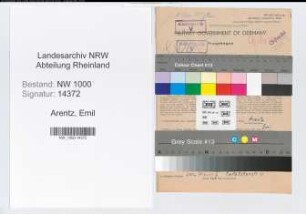 Entnazifizierung Emil Arentz, geb. 21.02.1901 (Metzger)