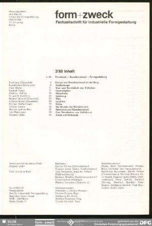 17.1985,3: Form + Zweck