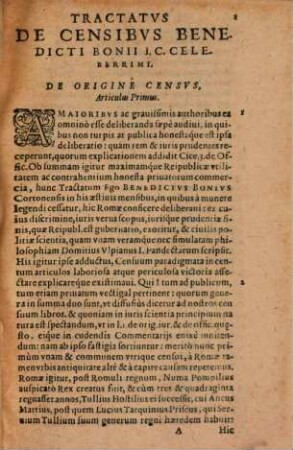 Tractatus de censibus sive censuariis contractibus