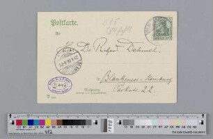 Postkarte an Richard Dehmel