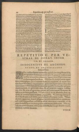 Repetitio C. Per Vestras. De Donat. Inter Vir. Et Uxorem.