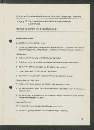 Abschnitt 05: Lampen und Beleuchtungskörper