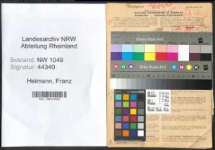 Entnazifizierung Franz Heimann , geb. 02.04.1878 (Postbeamter)