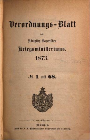 Verordnungs-Blatt. 1873