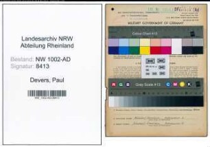 Entnazifizierung Paul Devers, geb. 20.03.1907 (Kaufm.Angest.)
