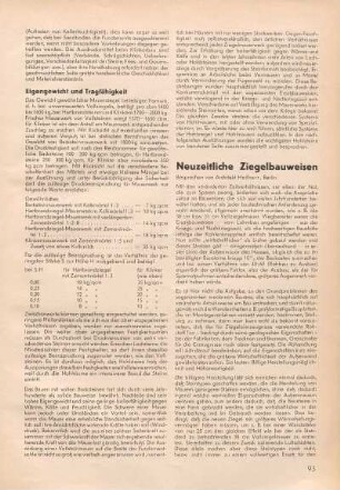 Neuzeitliche Ziegelbauweisen