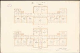 Gymnasium, Saarbrücken Klassenhaus: Grundriss EG, 1. OG, 1:100