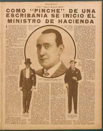 Como "Pinche" de una escribania se inicio el ministro de hacienda : Los "Self-Made-Men"