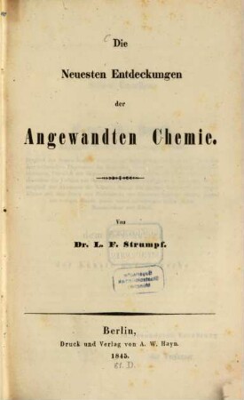 Die neuesten Entdeckungen der angewandten Chemie