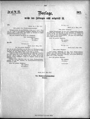 Anlage: Zu ad No. 27 (453), 1912/05/08