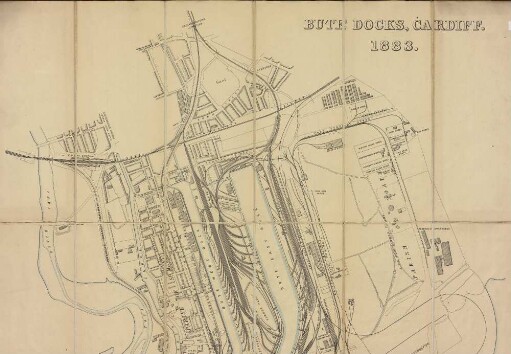 BUTE DOCKS, CARDIFF. 1883.
