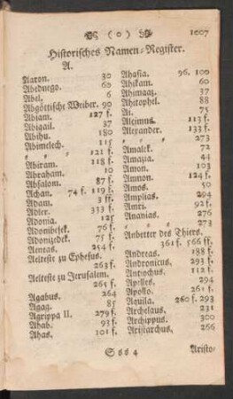 Historisches Namen-Register.
