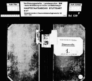 Kriegsstammrollen des 1. Rekruten-Depots