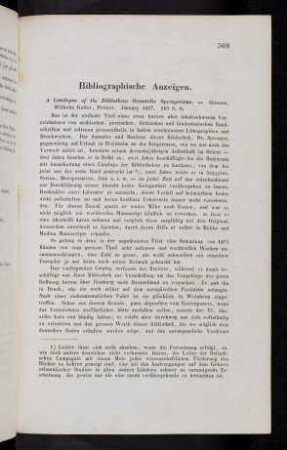 569, Bibliographische Anzeigen.