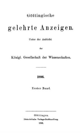 1886,1: Göttingische gelehrte Anzeigen