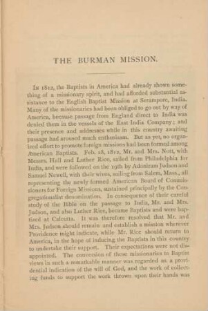 The Burman Mission.