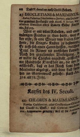 Kayser des IV. Seculi