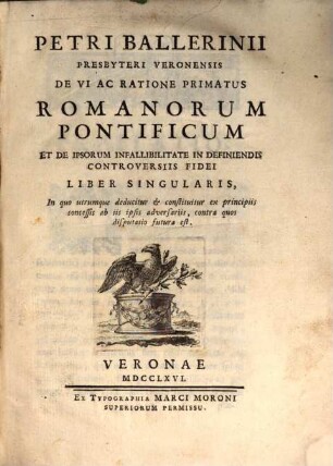 De vi ac ratione Primatus romanorum Pontificum