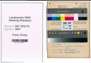 Entnazifizierung Emmy Franz, geb. 07.07.1918 (Verwalterin)