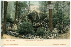 Bad Elster. Felsengruppe an der Waldquelle