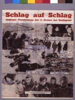 Illustrierte anglo-amerikanische Abwurf-Flugschrift über die Niederlagen der deutschen Truppen an allen Fronten