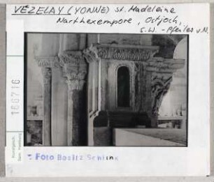 Vézelay, Basilika Sainte Madeleine: Vorhalle, Empore, Ostjoch, südwestlicher Pfeiler