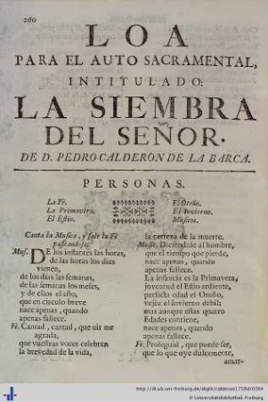 Loa para el Auto Sacramental La Siembra del Señor.